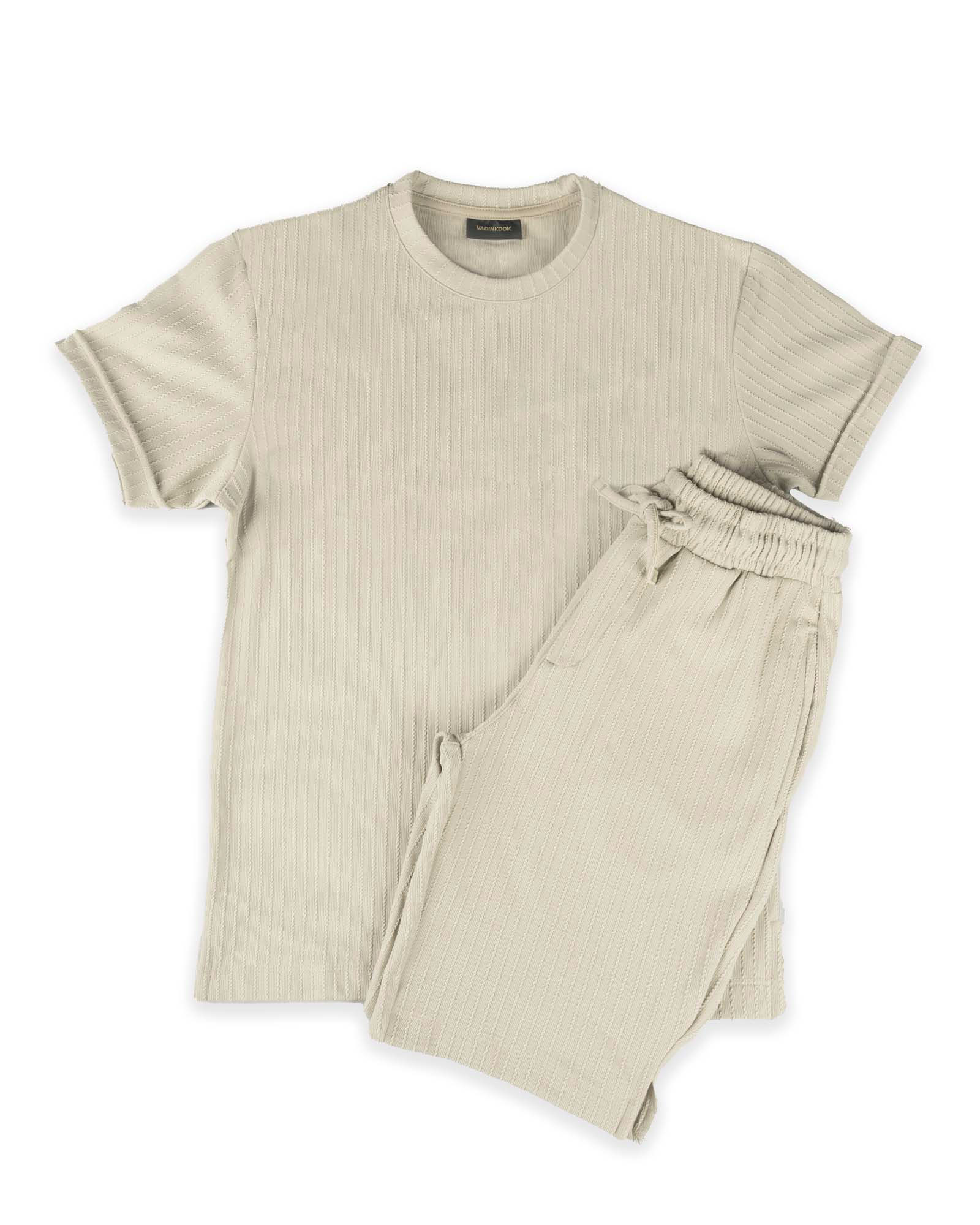 ست تیشرت و شلوارک مردانه vk021386 - کرمى