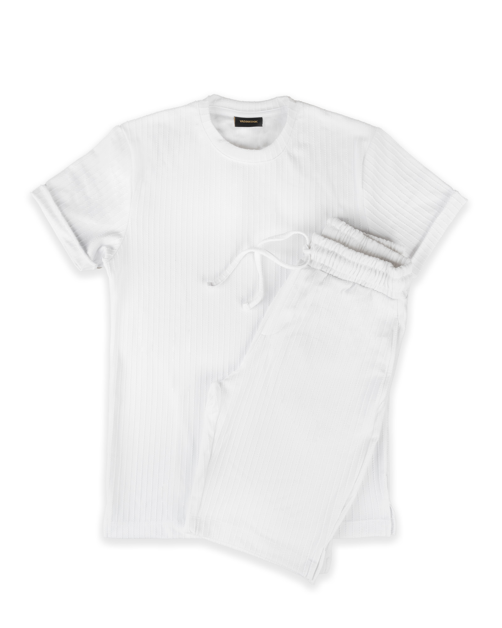 ست تیشرت و شلوارک مردانه vk021386 - سفید