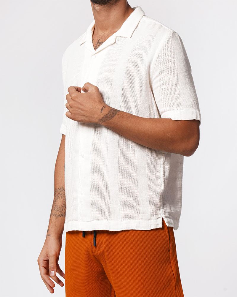 پیراهن مردانه نخی 4113 - سفید