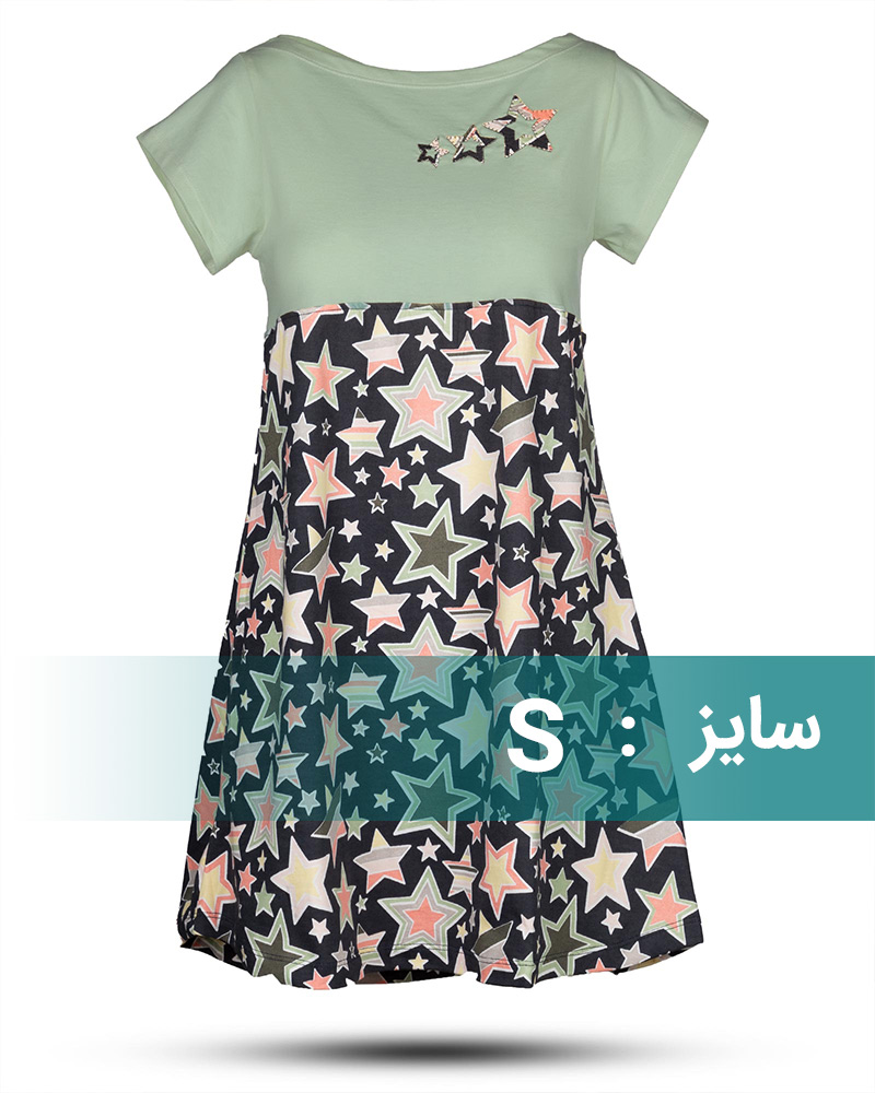 پیراهن نخی زنانه 0936 - سبز دریایی