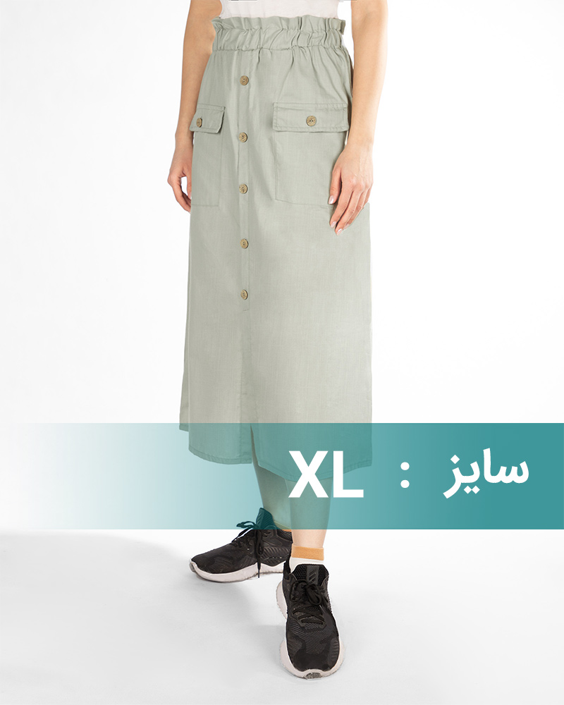 دامن زنانه لینن 2315 - سبز دریایی