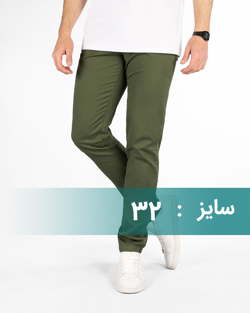 شلوار کتان مردانه vk0171 - سبز ارتشى