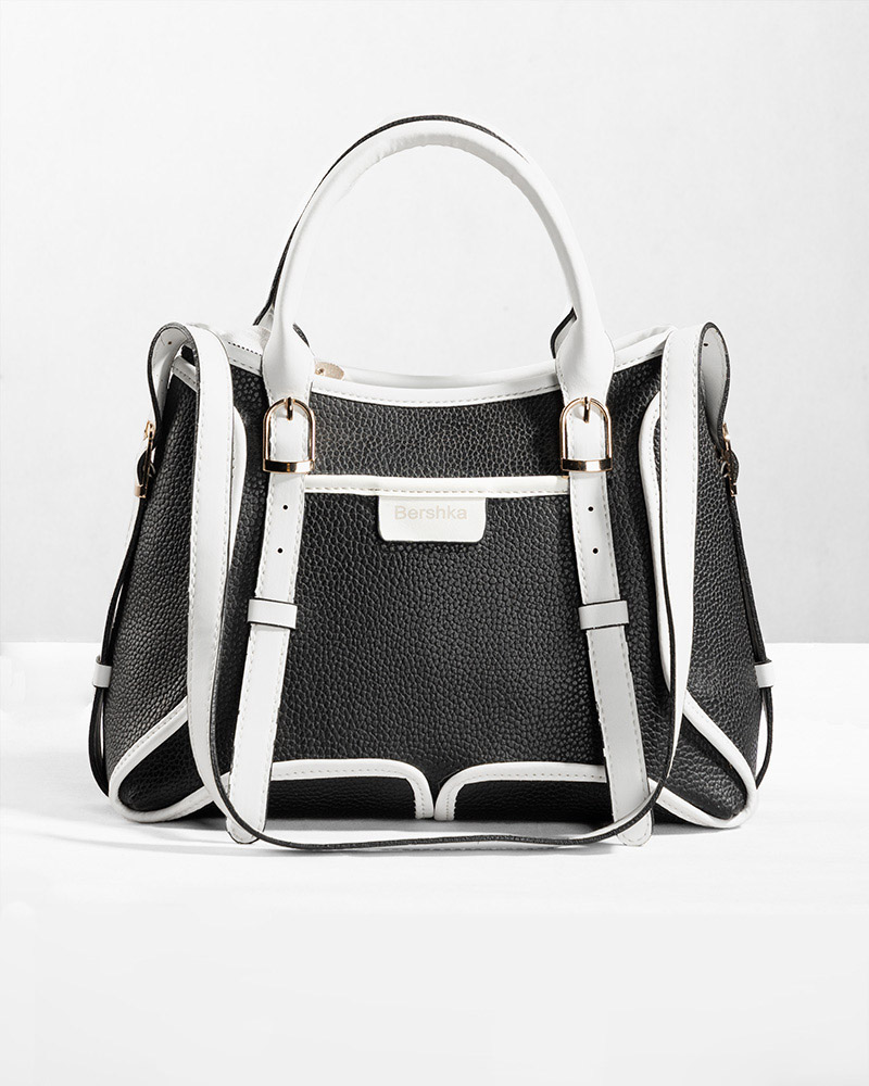 کیف دستی برشکا زنانه LZDBR67 - مشکی و سفید