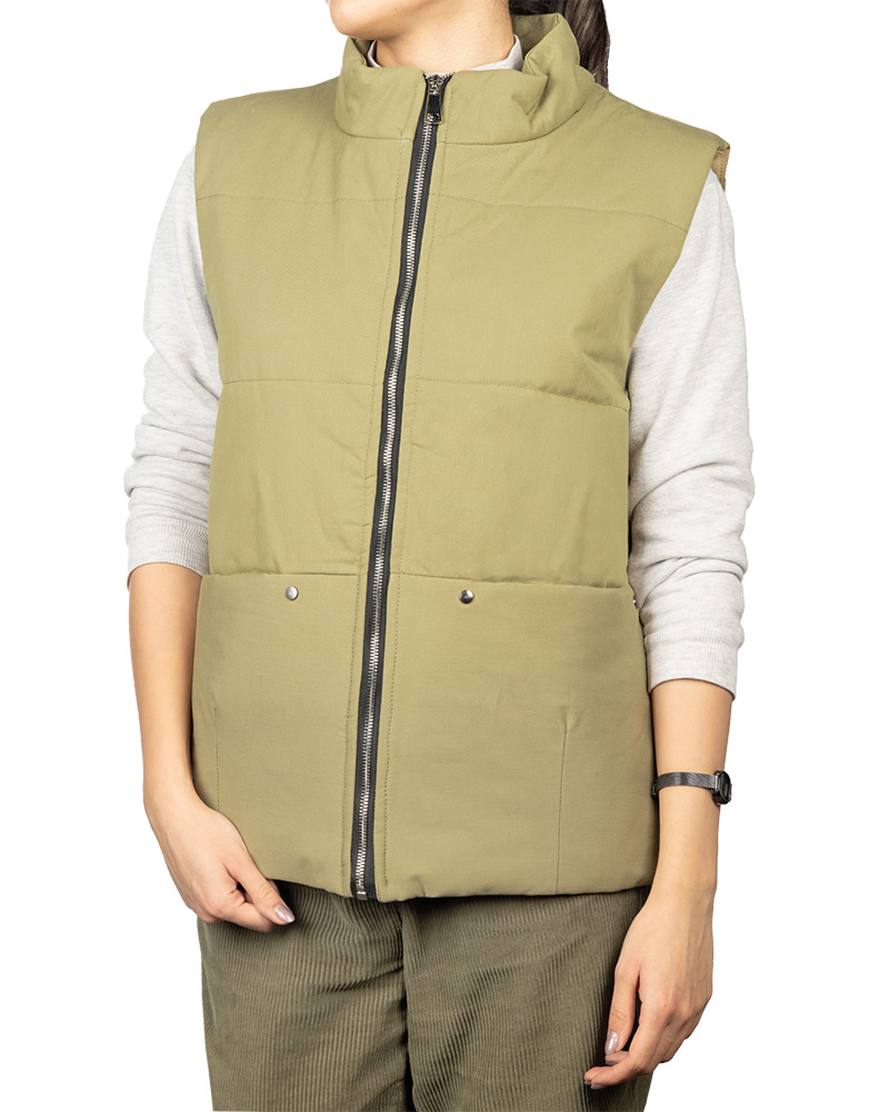 کاپشن پافر میکرو زنانه 3014 - زیتونى