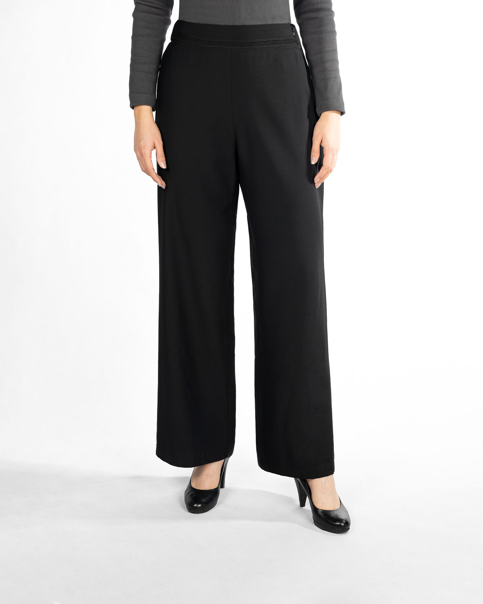 شلوار بگ کرپ زنانه 308369 - مشکی