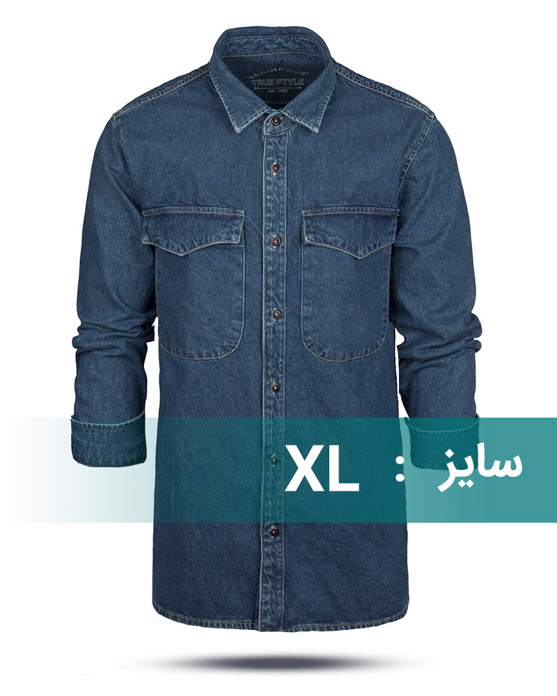 پیراهن جین مردانه 0355 - آبی تیره