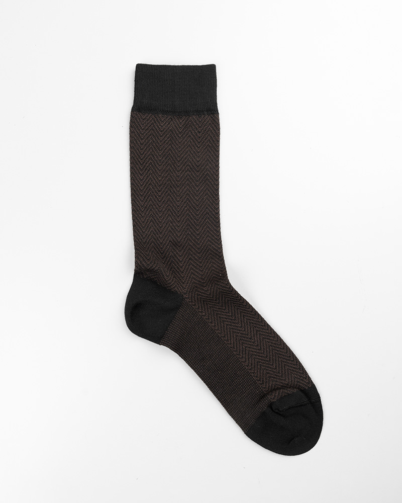 جوراب ساق دار طرح دار vk599 - قهوه‌ای