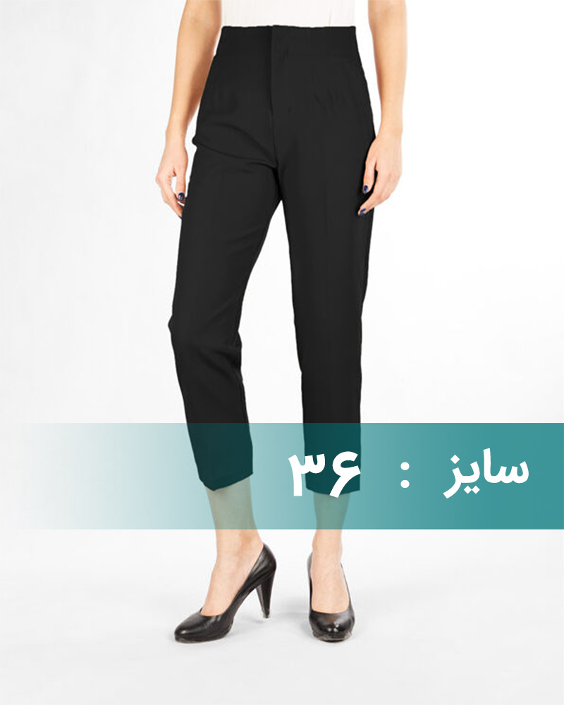 شلوار کرپ زنانه 5423 - مشکی