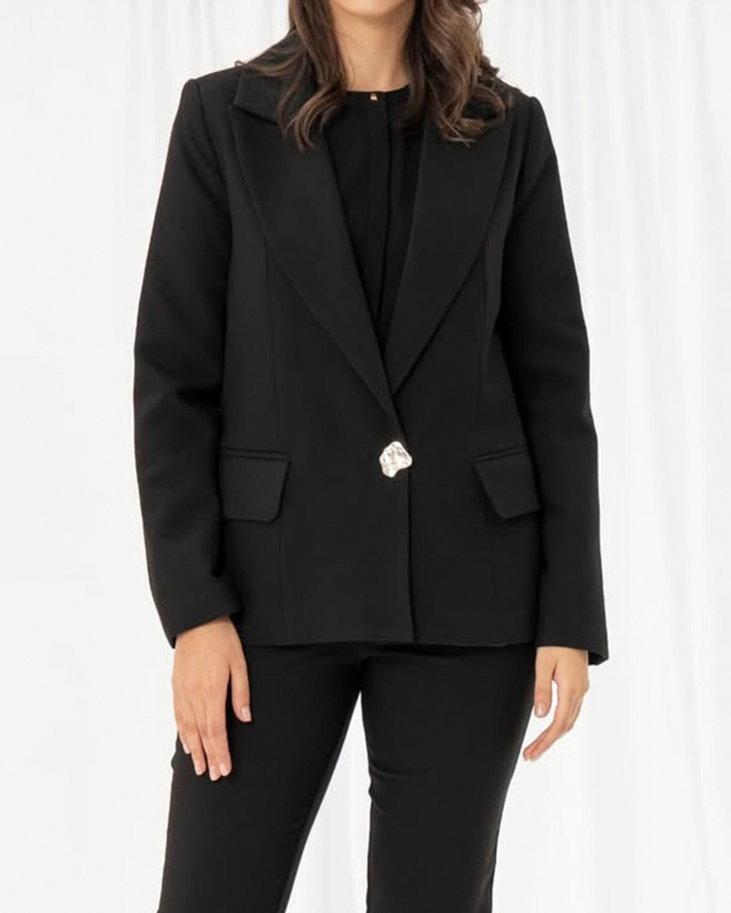 کت رسمی کرپ زنانه 312162 - مشکی