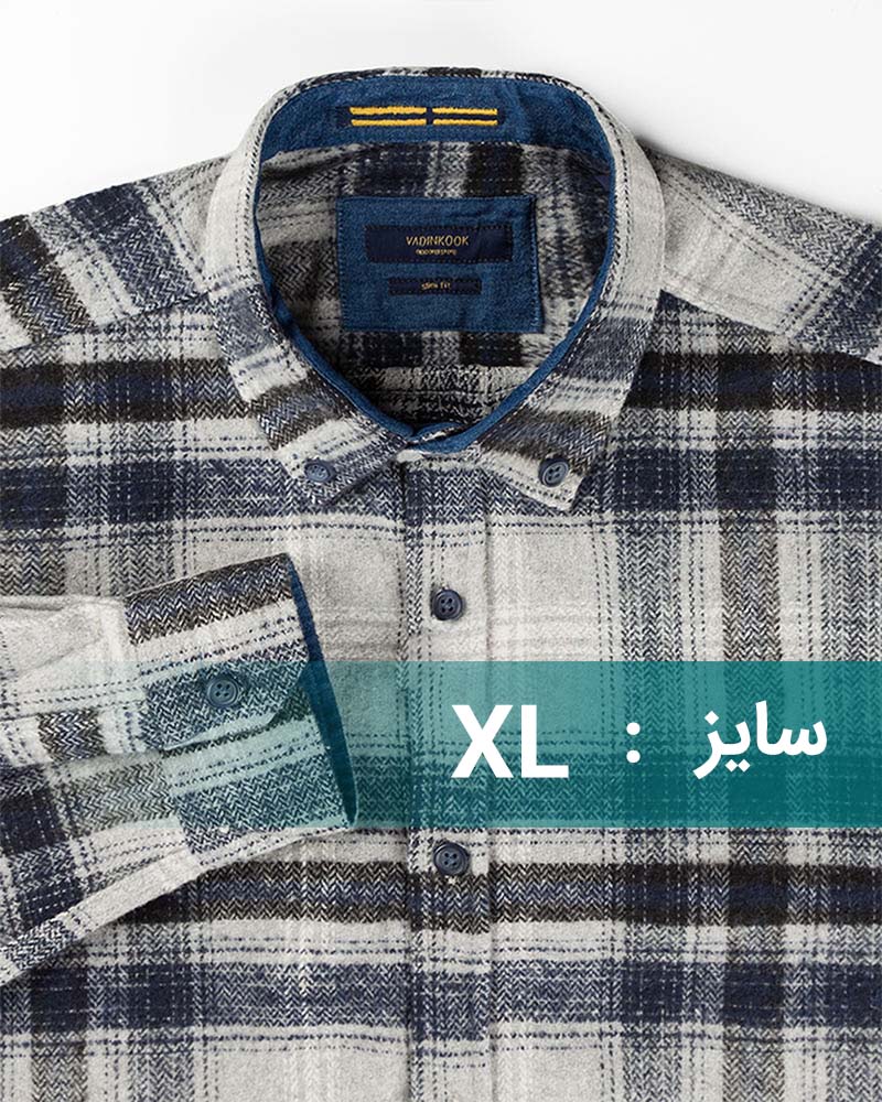 پیراهن پشمی مردانه VK01114 - طوسی کمرنگ