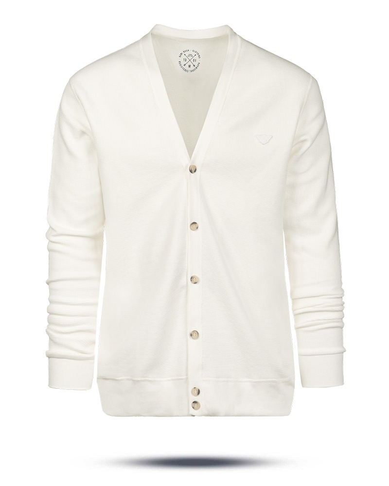 ژاکت مردانه بیسکوییتی 6555 - سفید