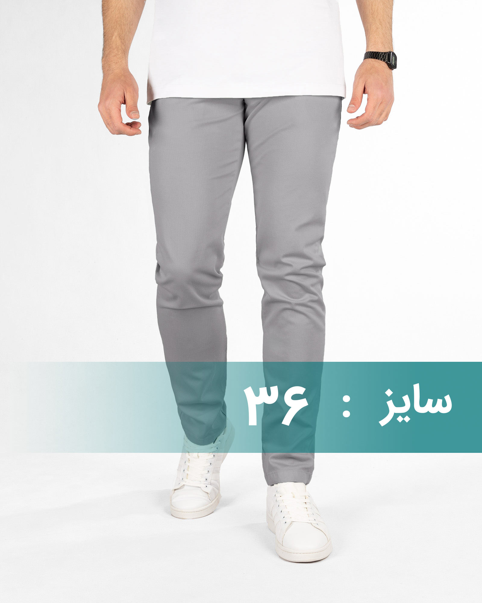 شلوار کتان مردانه vk0171 - طوسی