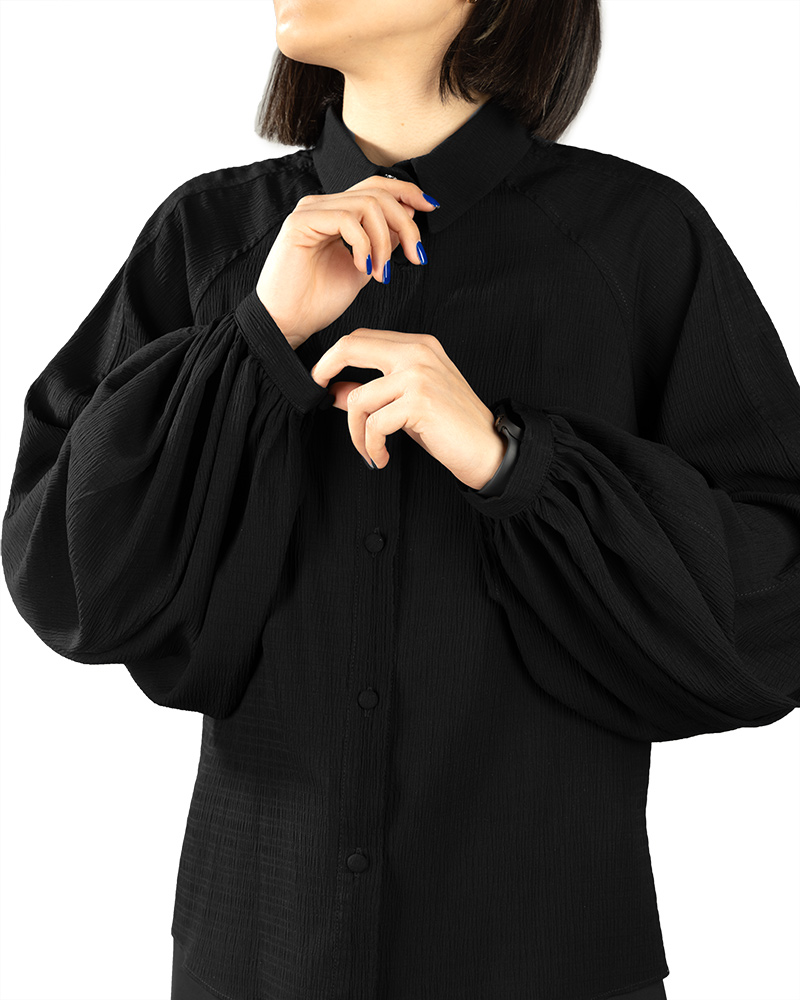 شومیز زنانه ساده 307331 - مشکی