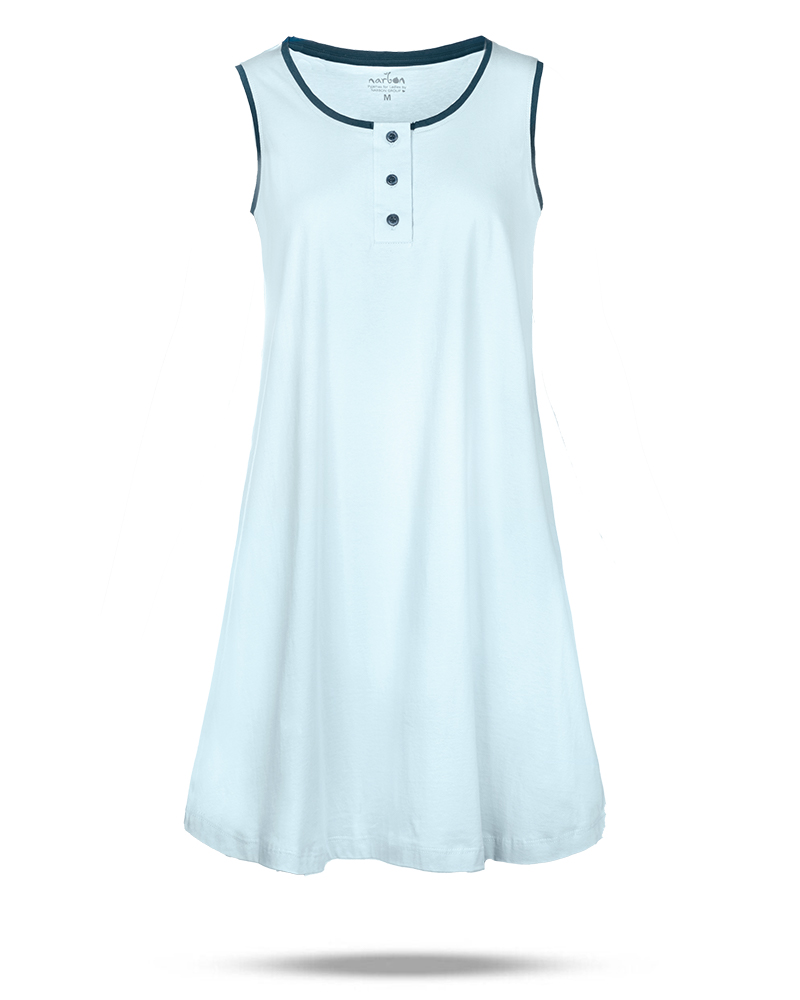 پیراهن پنبه ای زنانه 3858 - آبی آسمانی