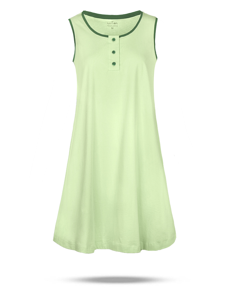 پیراهن پنبه ای زنانه 3858 - زیتونی ملانژ