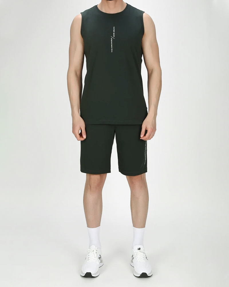 ست رکابی و شلوارک مردانه 3232 - سبز تیره