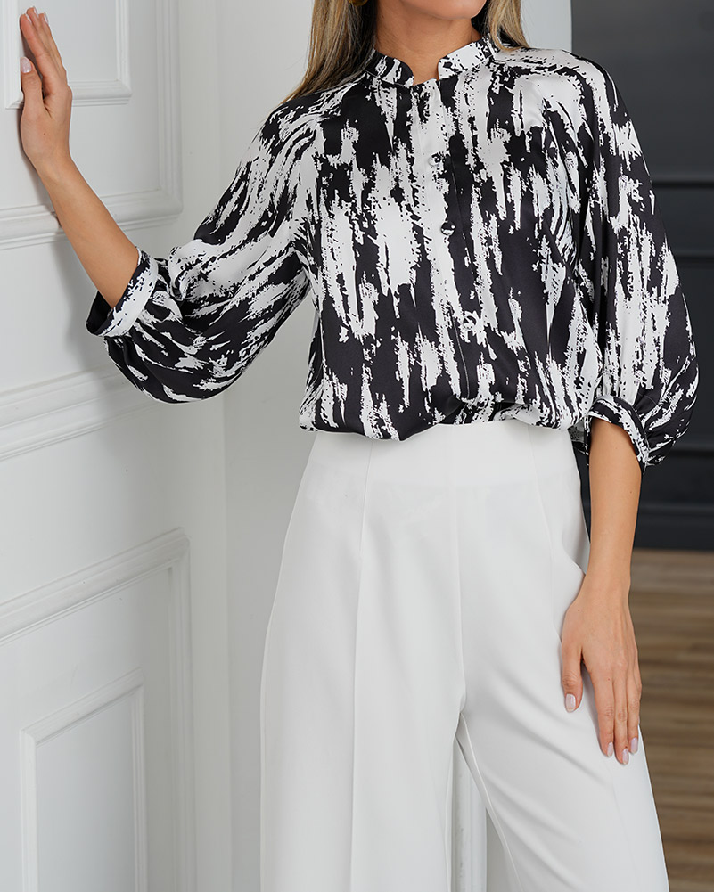 شومیز ساتن نخ زنانه 307340 - مشکی