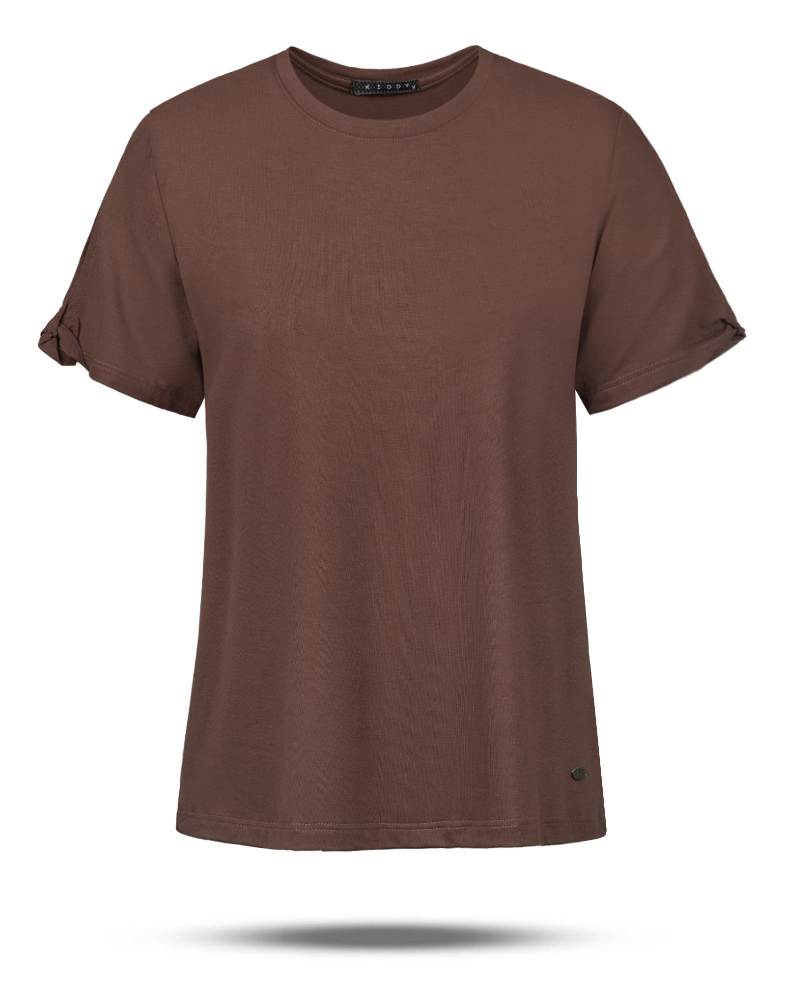 تیشرت آستین چاک دار زنانه 3022 - قهوه‌ای