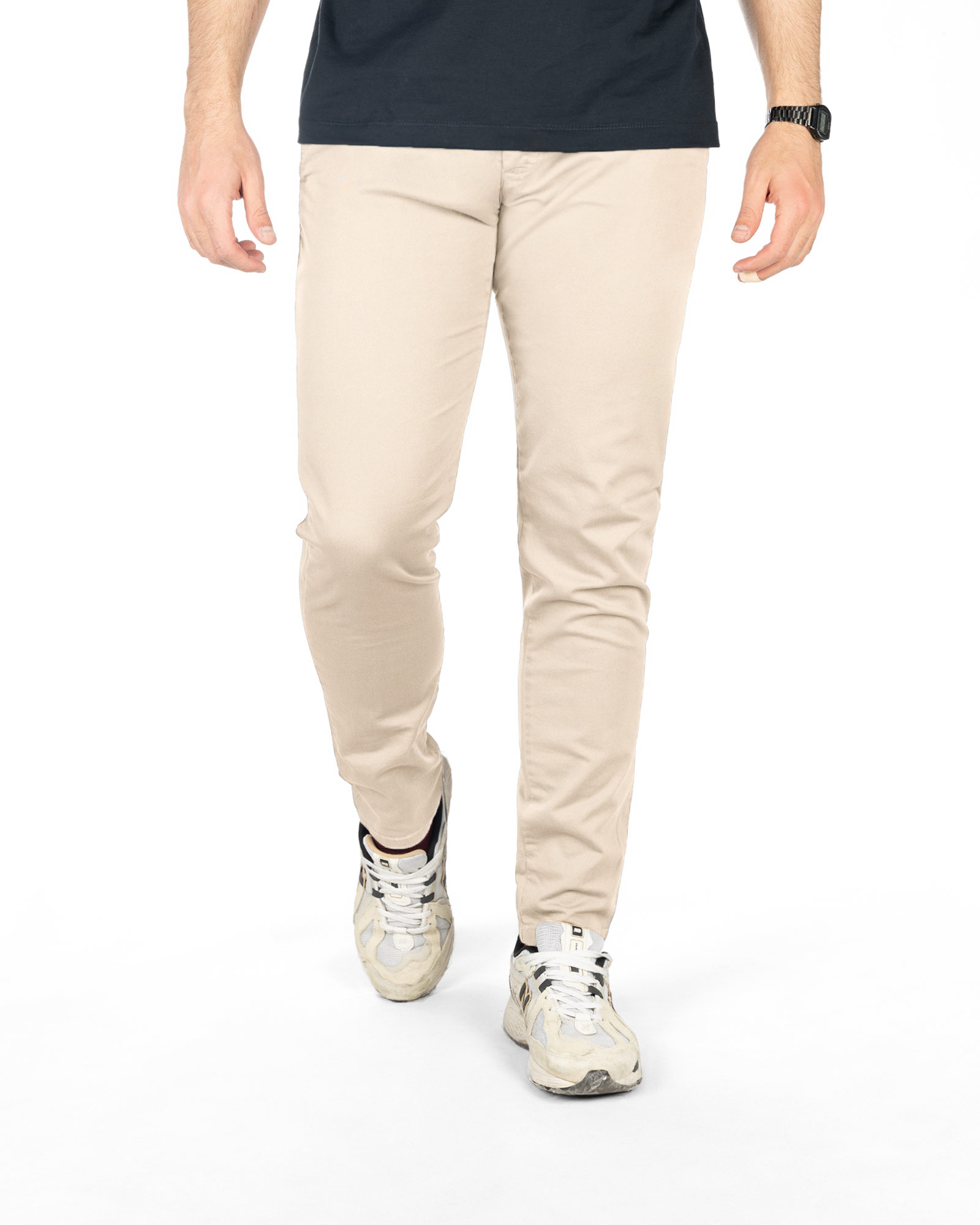 شلوار کتان مردانه رگولار vk0372 - کرمی سیر