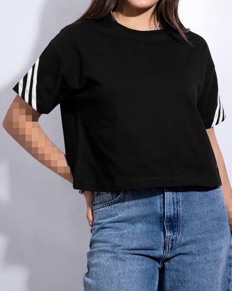 کراپ تیشرت زنانه 2898 - مشکی