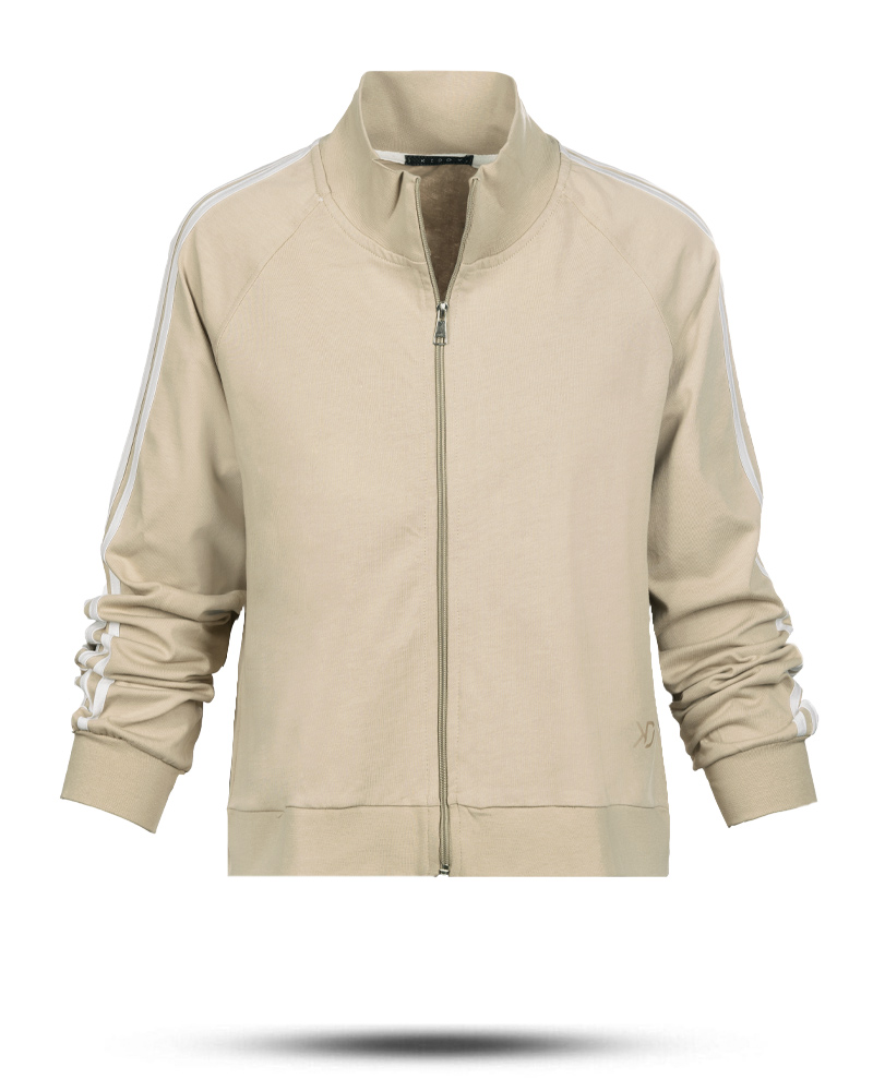 سویشرت یقه ایستاده زنانه 2904 - کرمی سیر