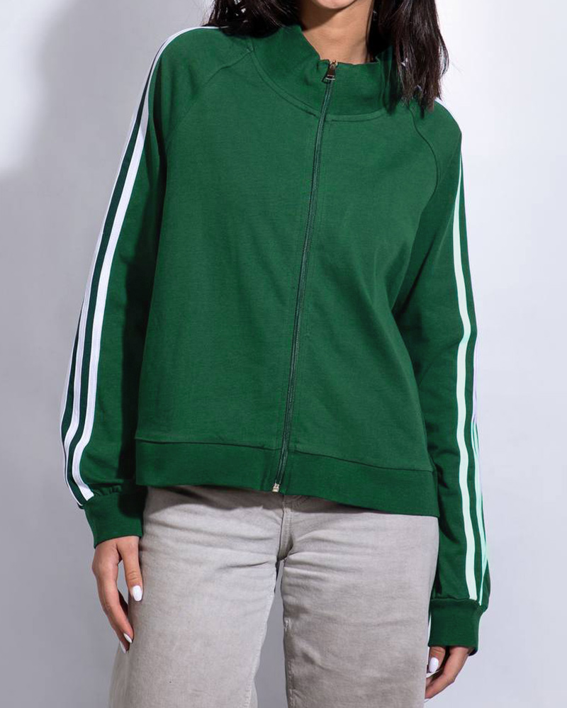 سویشرت یقه ایستاده زنانه 2904 - سبز تیره