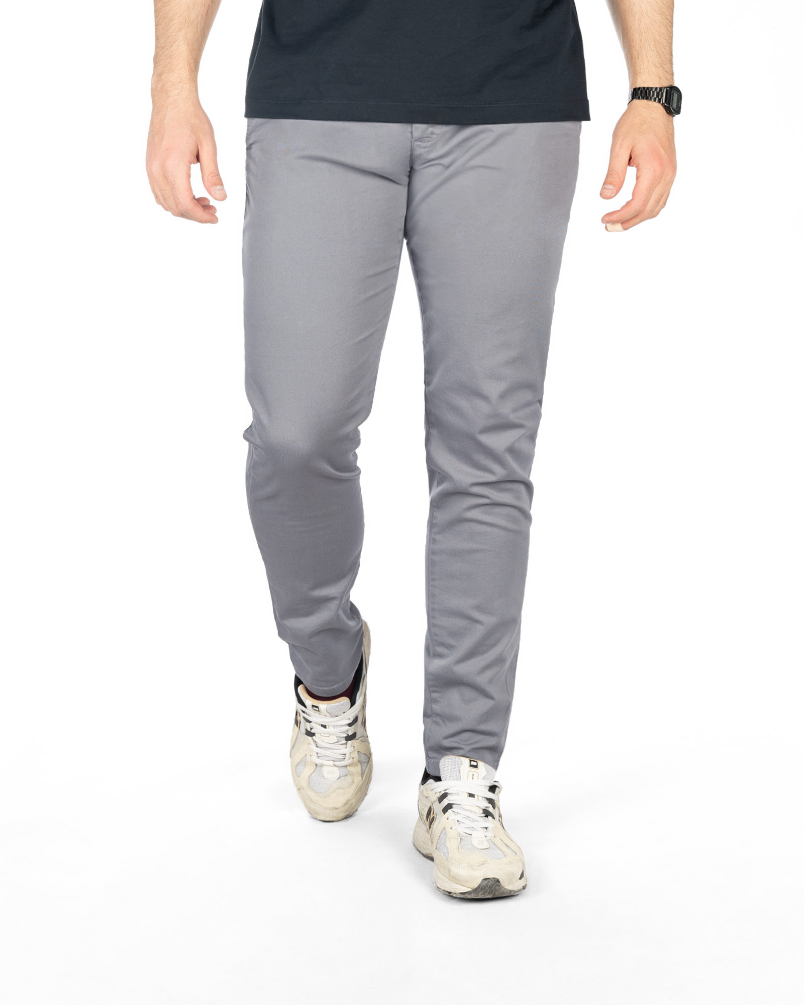 شلوار کتان مردانه اسلیم فیت vk0271 - طوسی