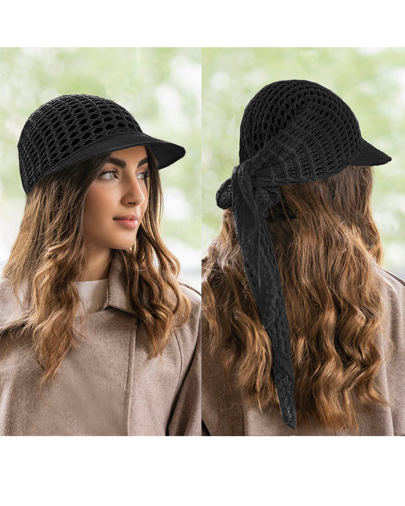 مینی اسکارف نقاب دار زنانه 25064 - مشکی