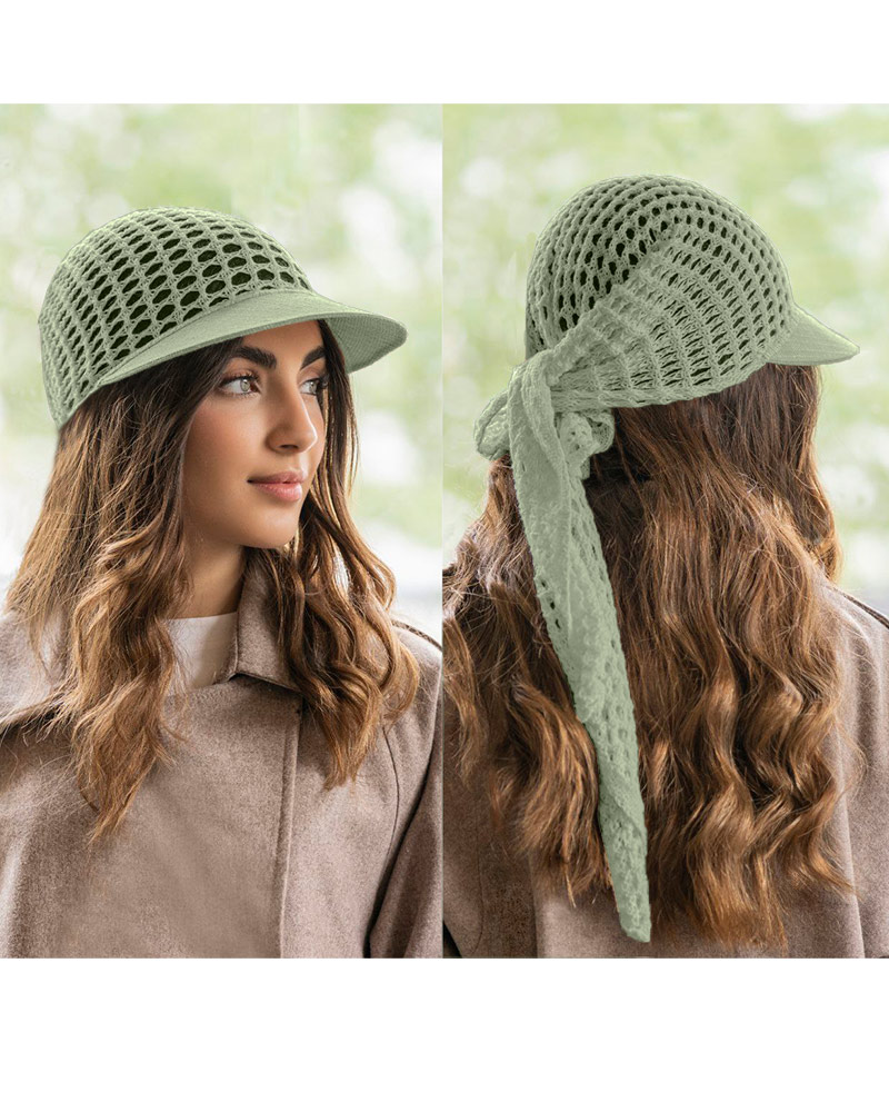 مینی اسکارف نقاب دار زنانه 25064 - زیتونى