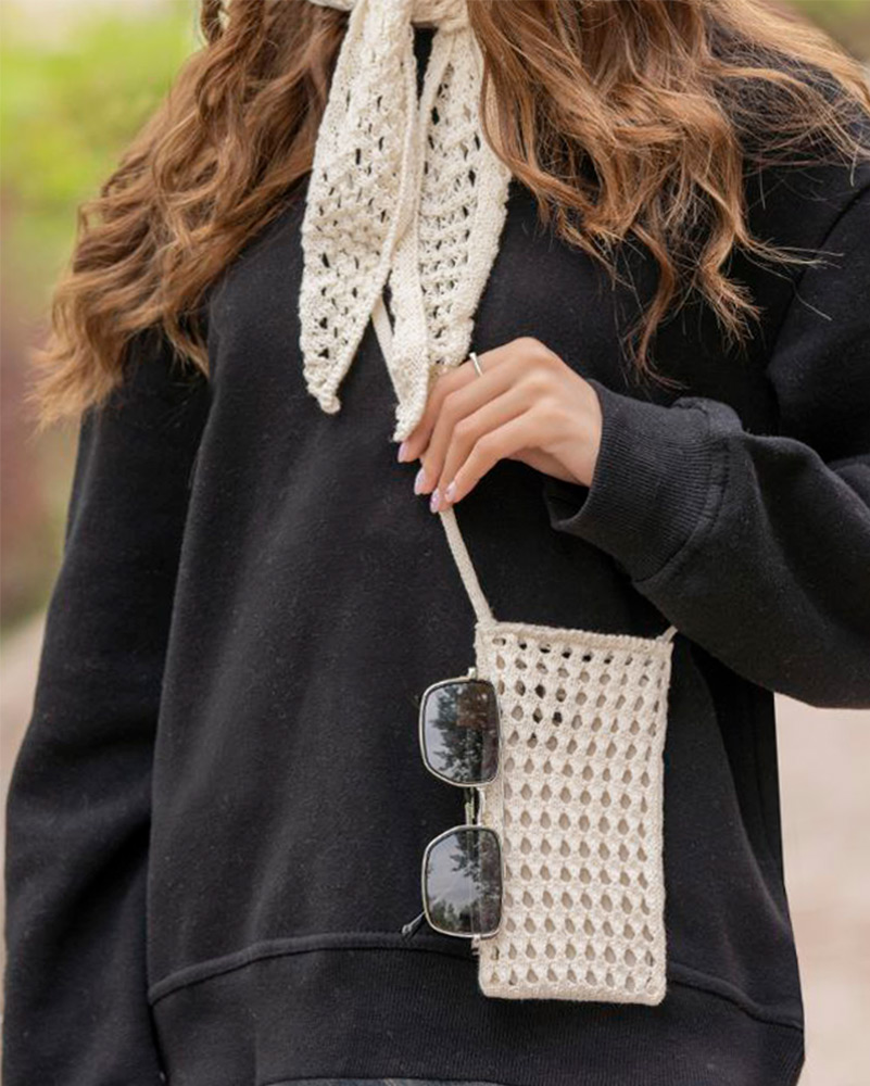 کیف موبایلی طرح مکرومه 43030 - شیرى