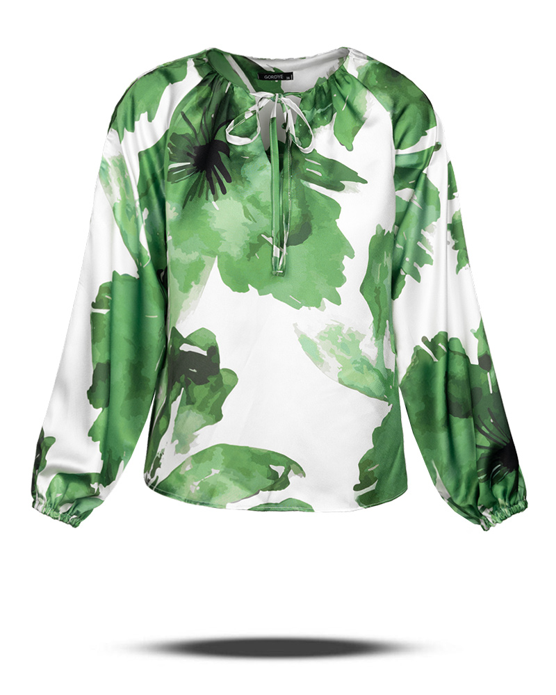 شومیز ساتن زنانه 304461 - سبز