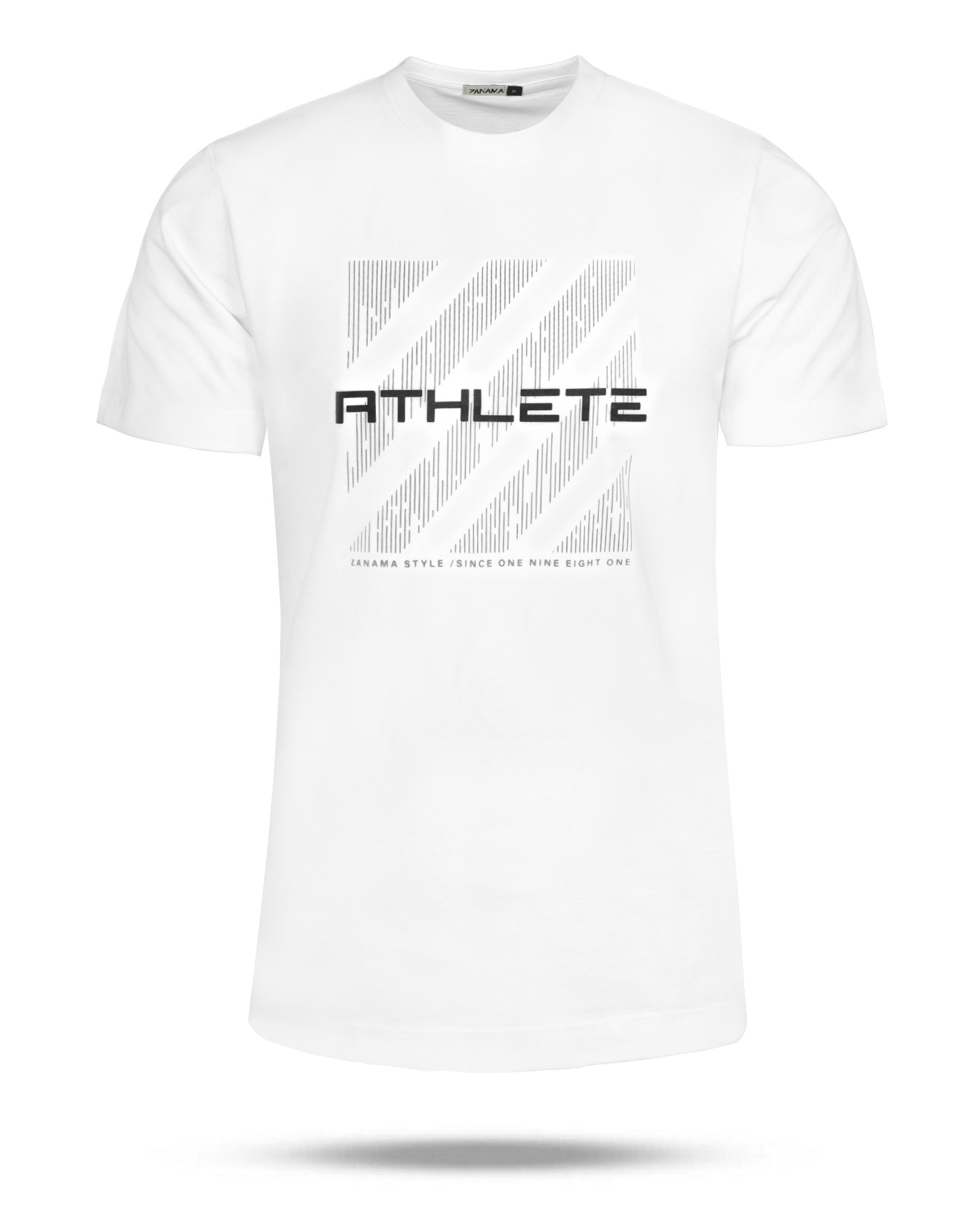 تیشرت طرح دار نخی مردانه 031415 - سفید