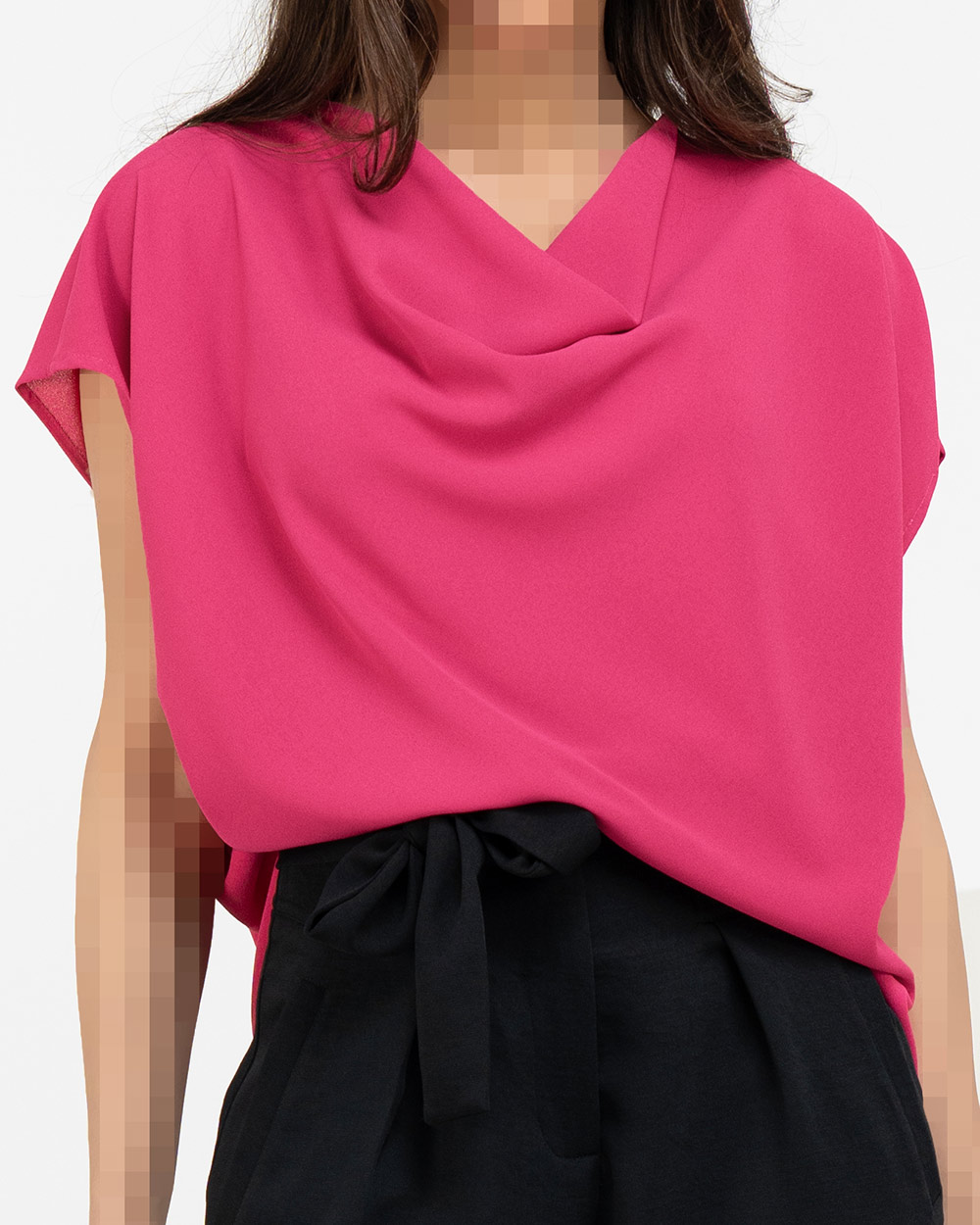 بلوز کرپ زنانه 304448 - سرخابى