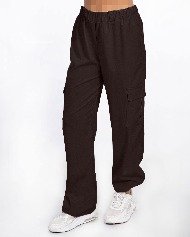 شلوار نیم بگ زنانه 3139 - کاکائویى