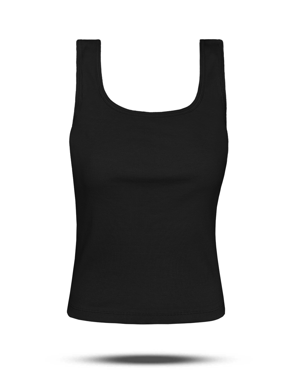 تاپ کشبافت یقه خشتی زنانه 2981 - مشکی