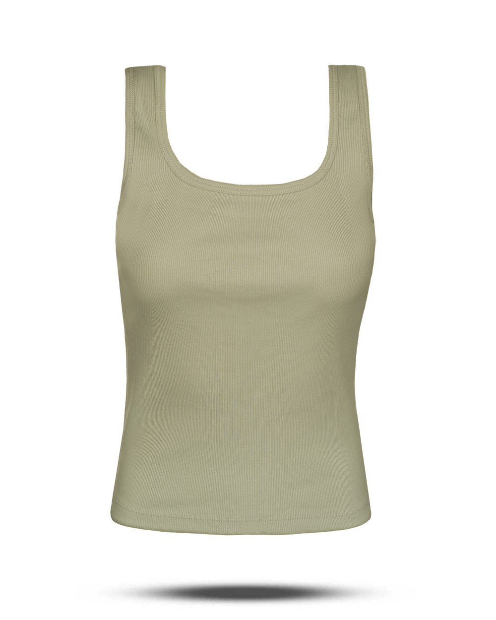 تاپ کشبافت یقه خشتی زنانه 2981 - زیتونى