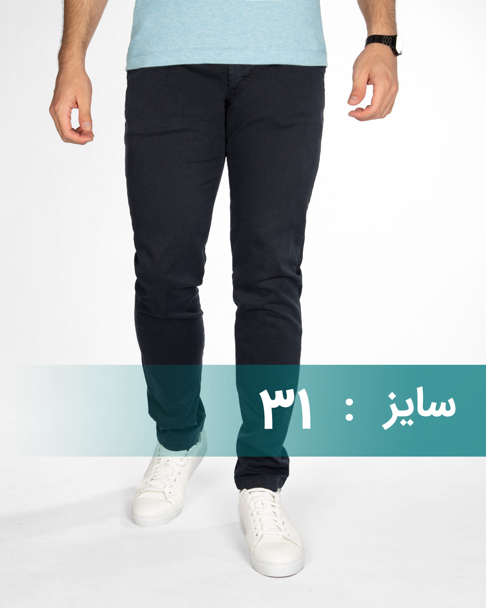 شلوار مردانه کتان VK0172 - سرمه‌ای تیره