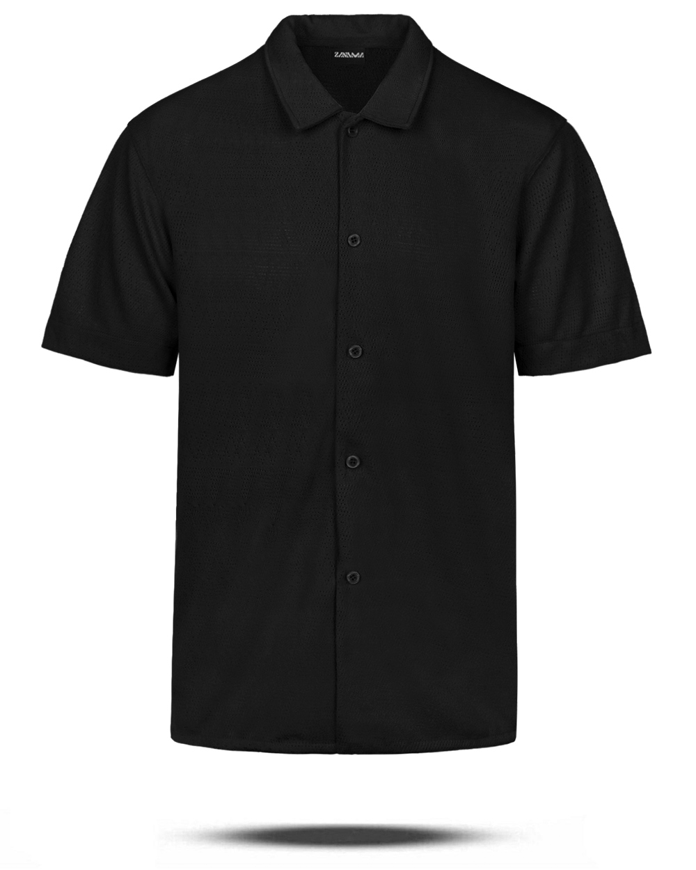 پیراهن آستین کوتاه مردانه ساده 041704 - مشکی