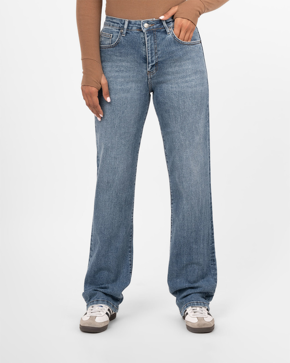 شلوار جین واید زنانه 300011347 - آبی