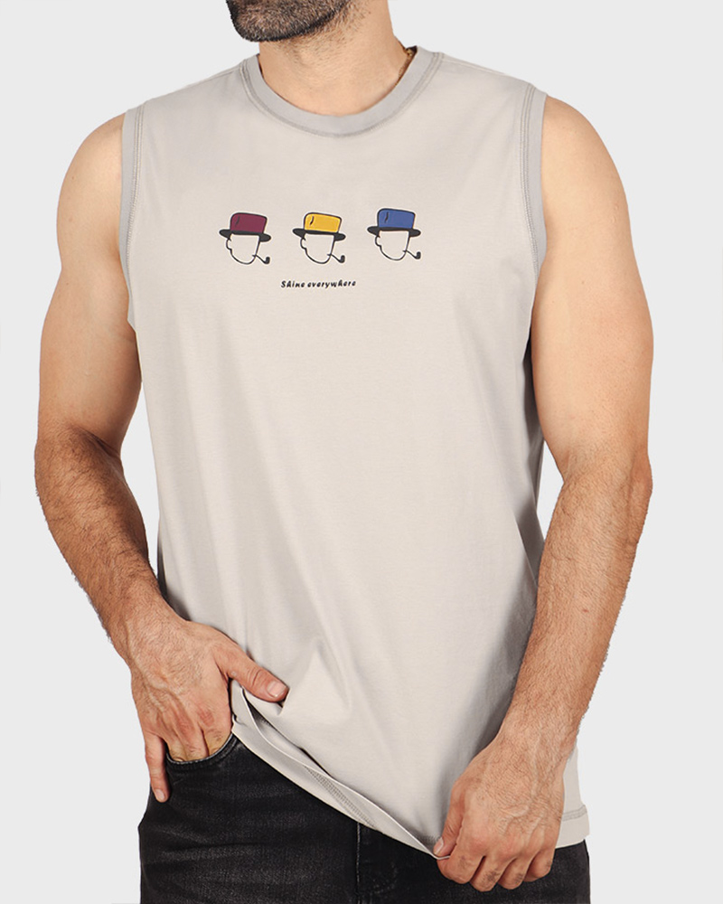 کاور طرح دار مردانه 021354 - خاکستری محو