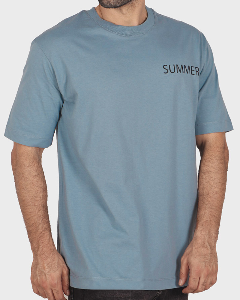 تیشرت طرح SUMMER مردانه 041712 - نیلی