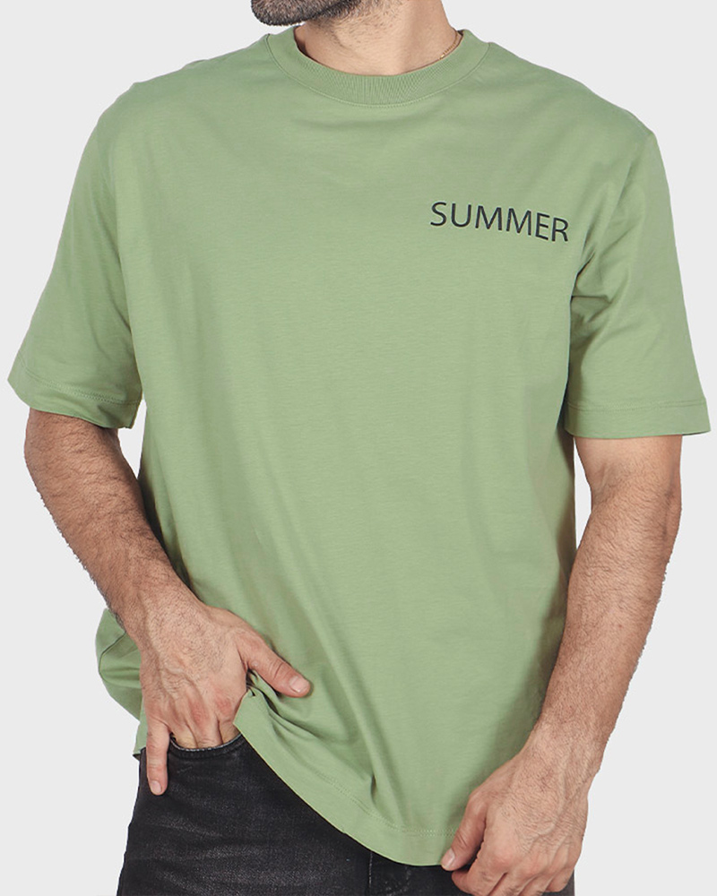تیشرت طرح SUMMER مردانه 041712 - زیتونى