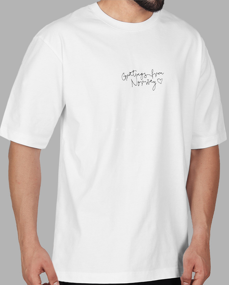 تیشرت طرح دار نخی مردانه 041705 - سفید