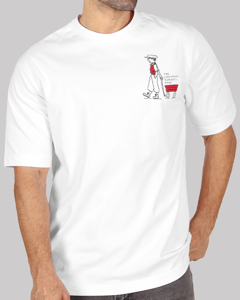 تیشرت طرح دار نخی مردانه 041719 - سفید