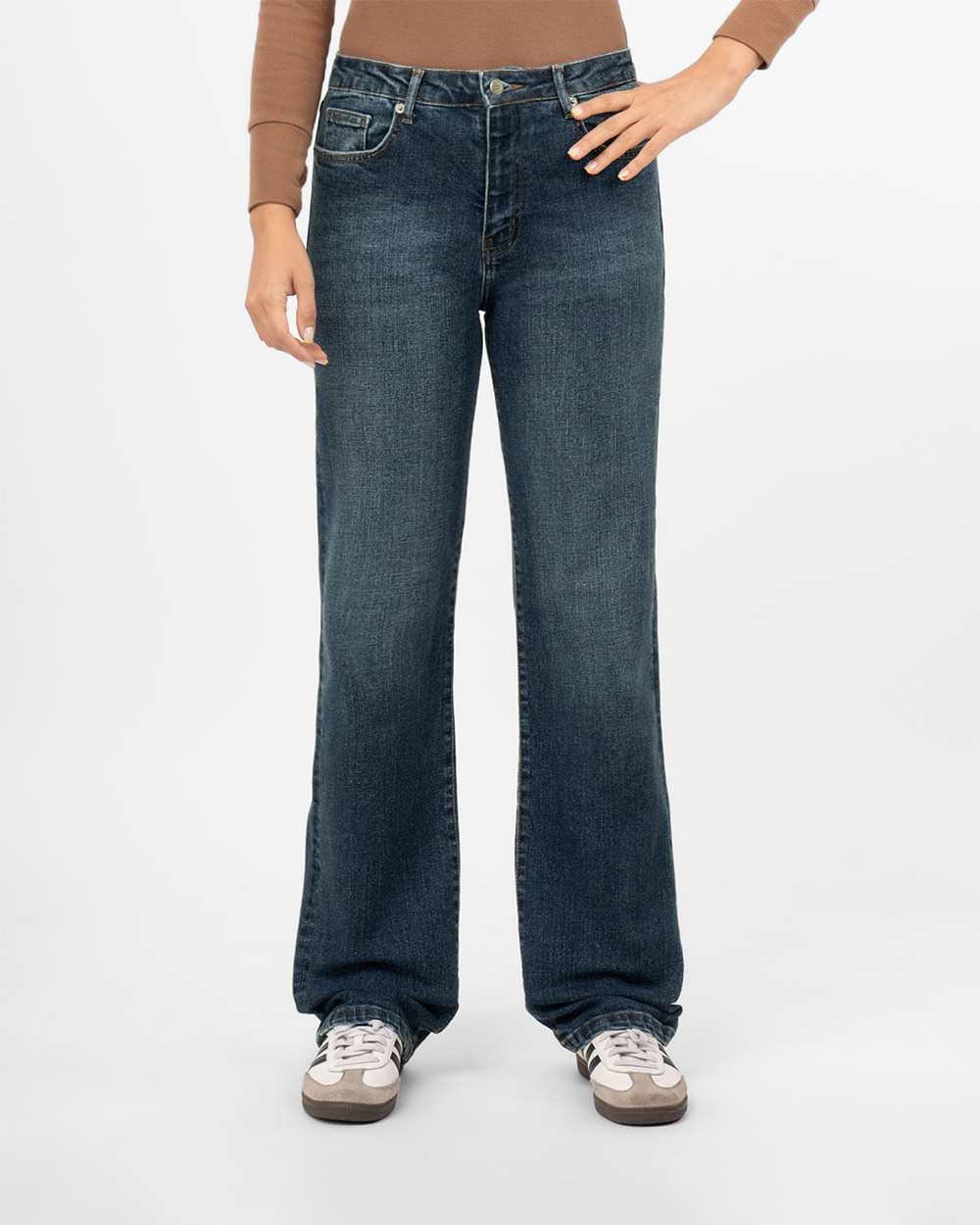 شلوار جین واید آبی تیره زنانه 300011697 - سرمه‌ای تیره