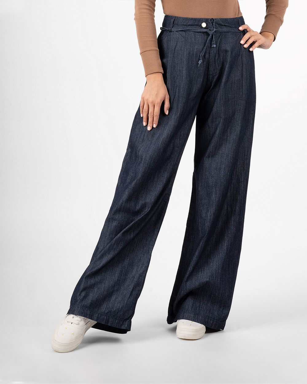 شلوار جین بگ زنانه 912312 - آبی تیره