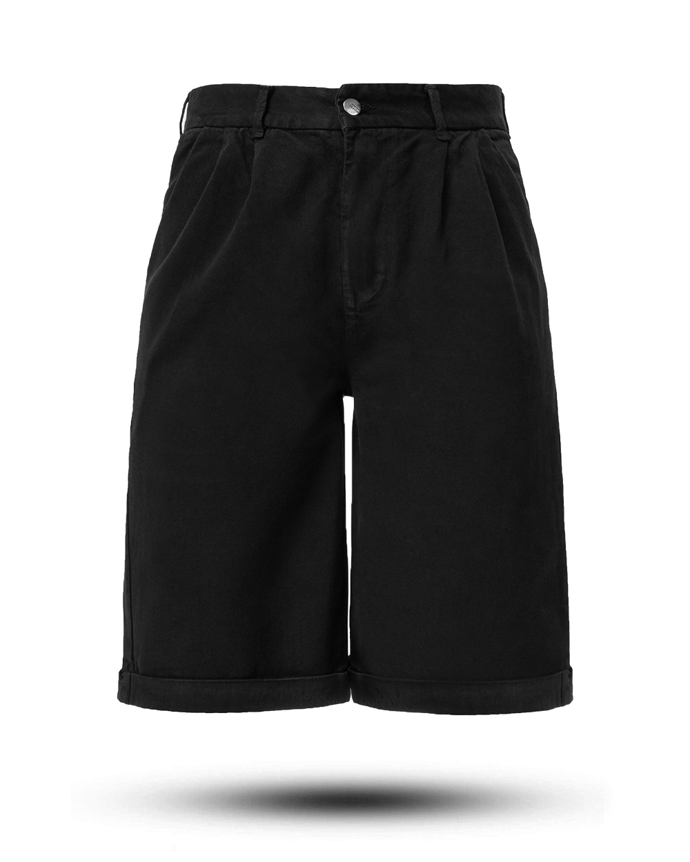 شلوارک کتان مشکی زنانه 000687 - مشکی