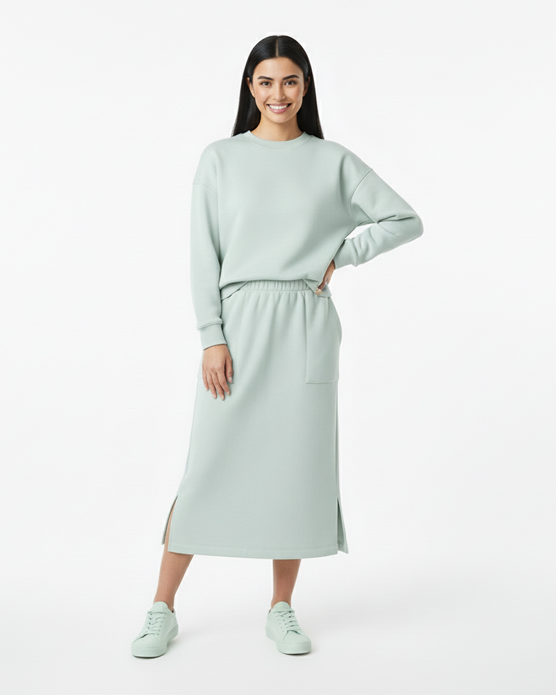 ست بلوز و دامن دورس توکرکی 4049 - سبز دریایی