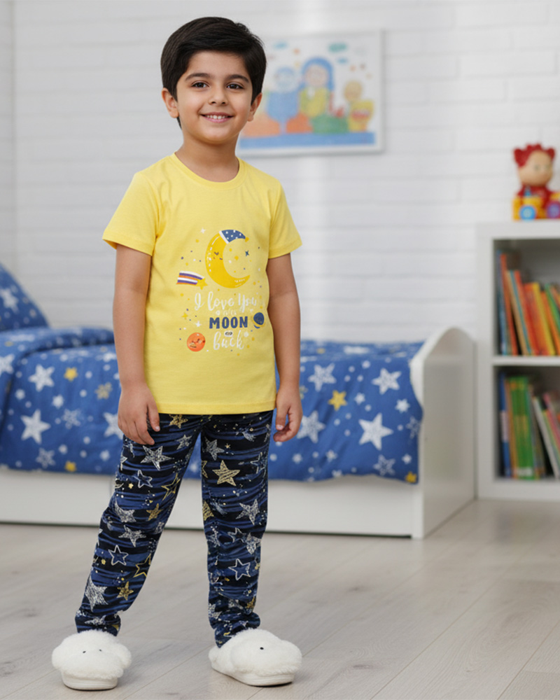 ست راحتی طرح ماه بچگانه 1685 - لیمویى