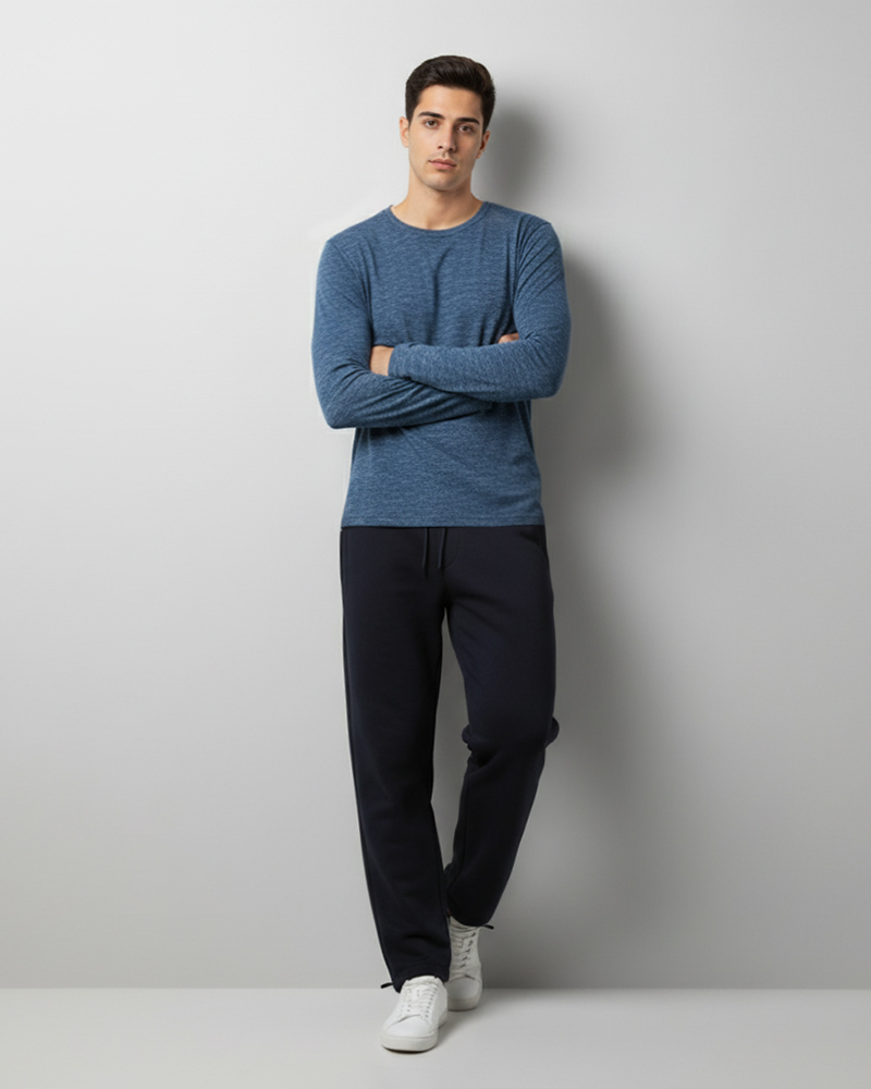 شلوار اسلش بیسیک مردانه سایز بزرگ 4002 - سرمه‌ای تیره